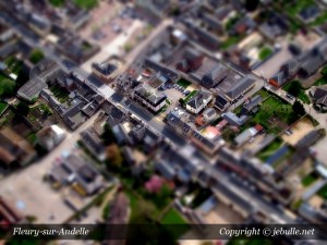 Vue aérienne du centre ville de Fleury-sur-Andelle